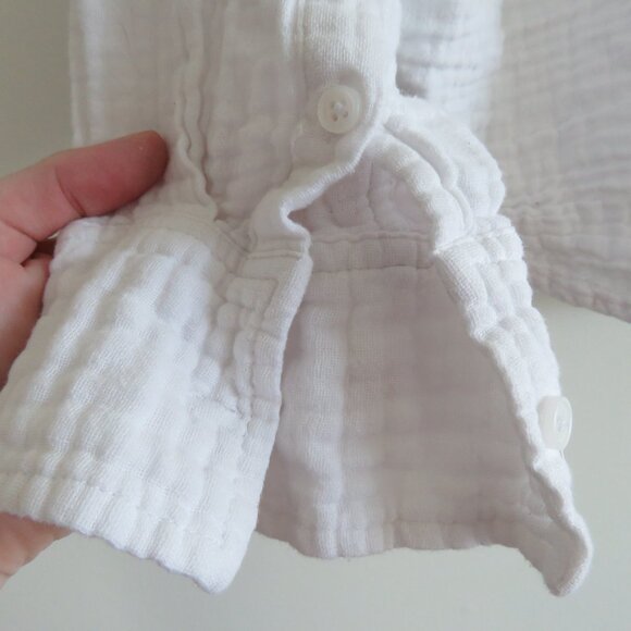 J. CREW Garçon Classic Shirt in Cotton-Linen Blend Gauze Preppy Coastal Size 20 - Picture 11 of 14